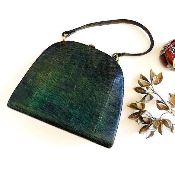 Vintage Handbags - VTG Snakeskin Leather Handbag